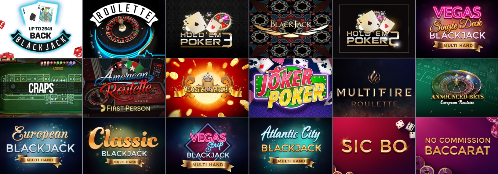 Настольные игры в казино Evobet