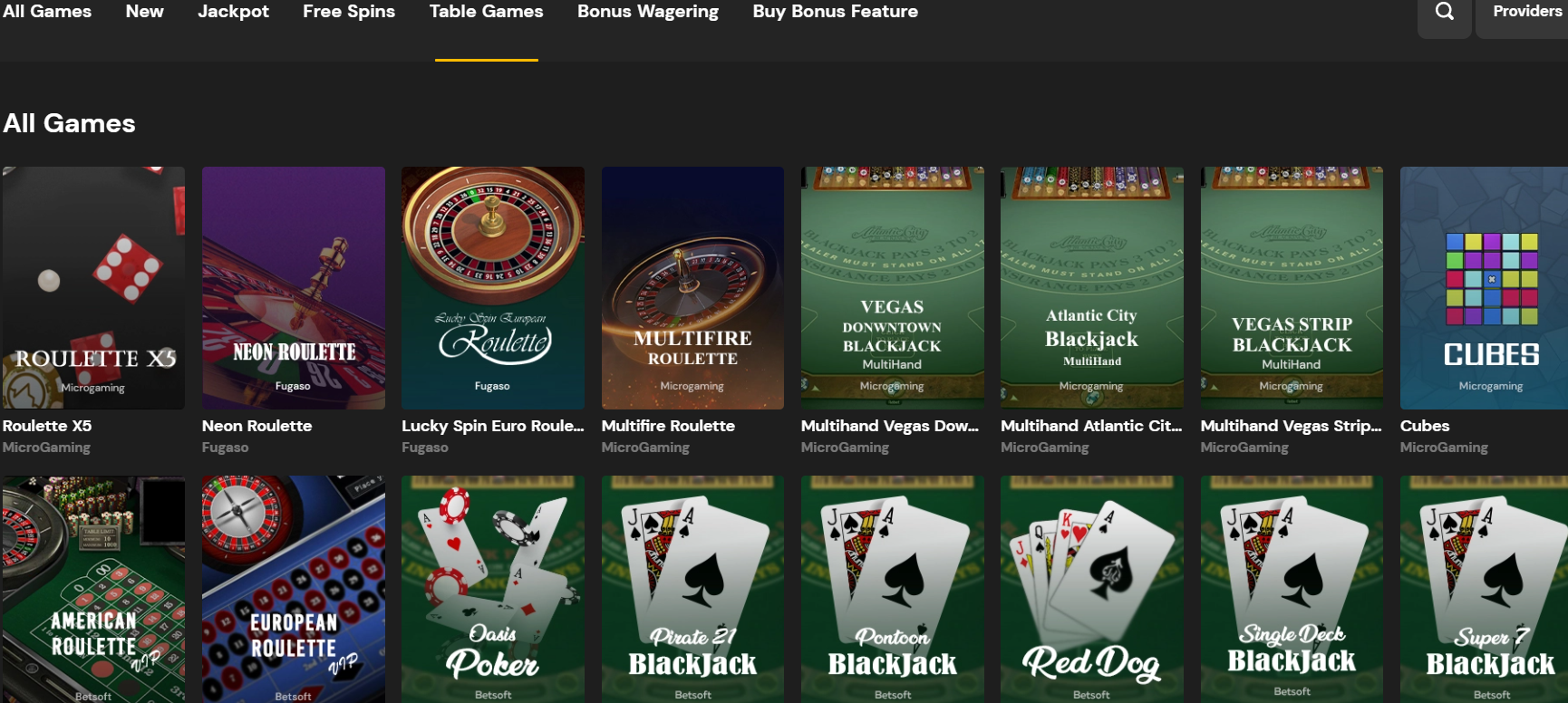 Настольные игры в казино FortuneJack 