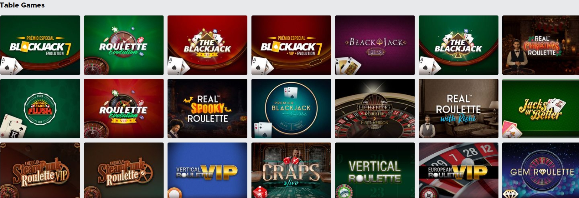 Настольные игры в казино Betclic