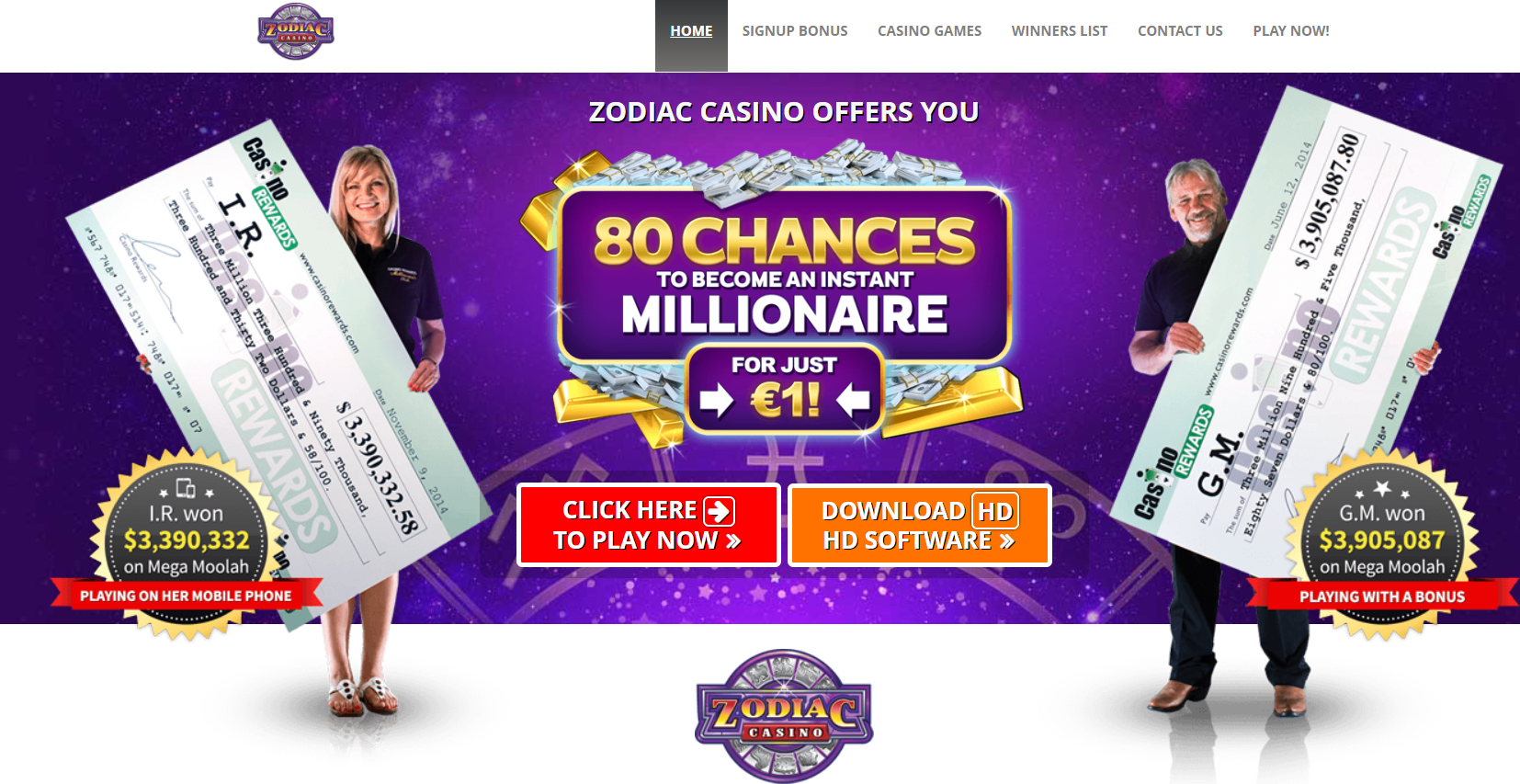 Интерфейс Zodiac Casino