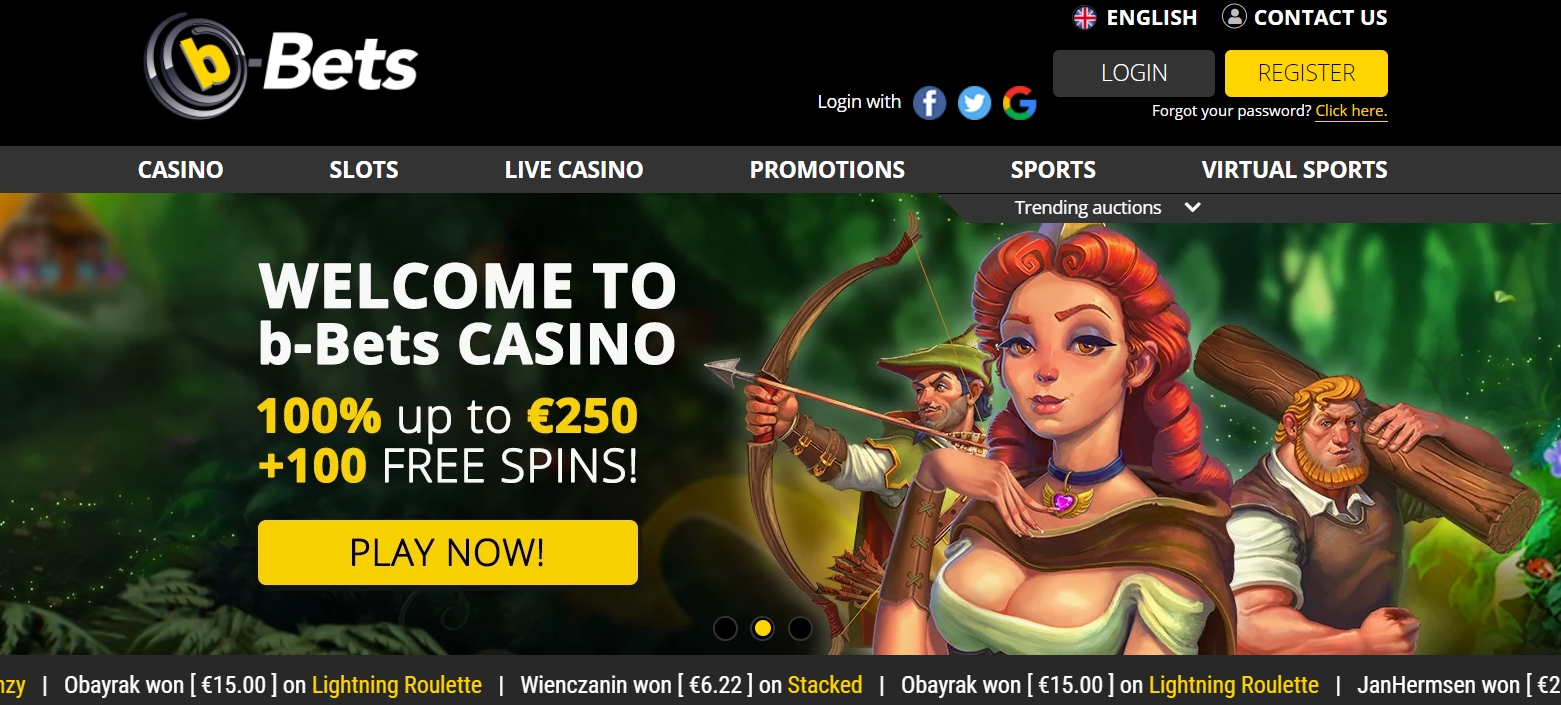 Интерфейс казино b-Bets