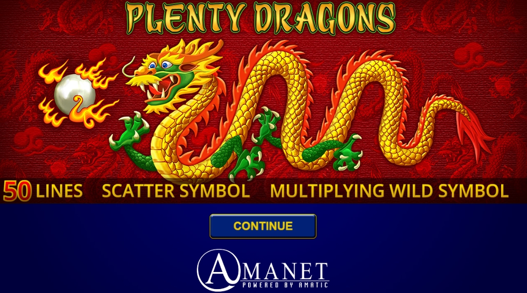 Интерфейс слота Plenty Dragons