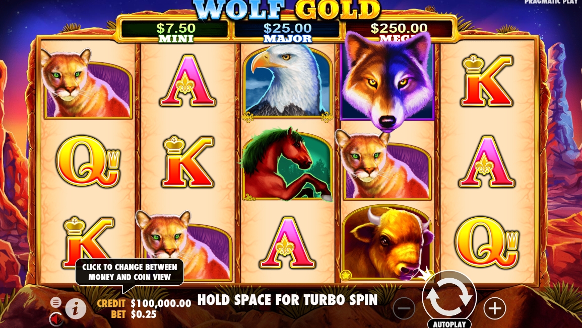 Интерфейс слота Wolf Gold