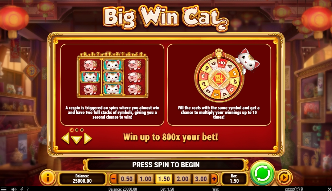 Бонусная игра в слоте Big Win Cat