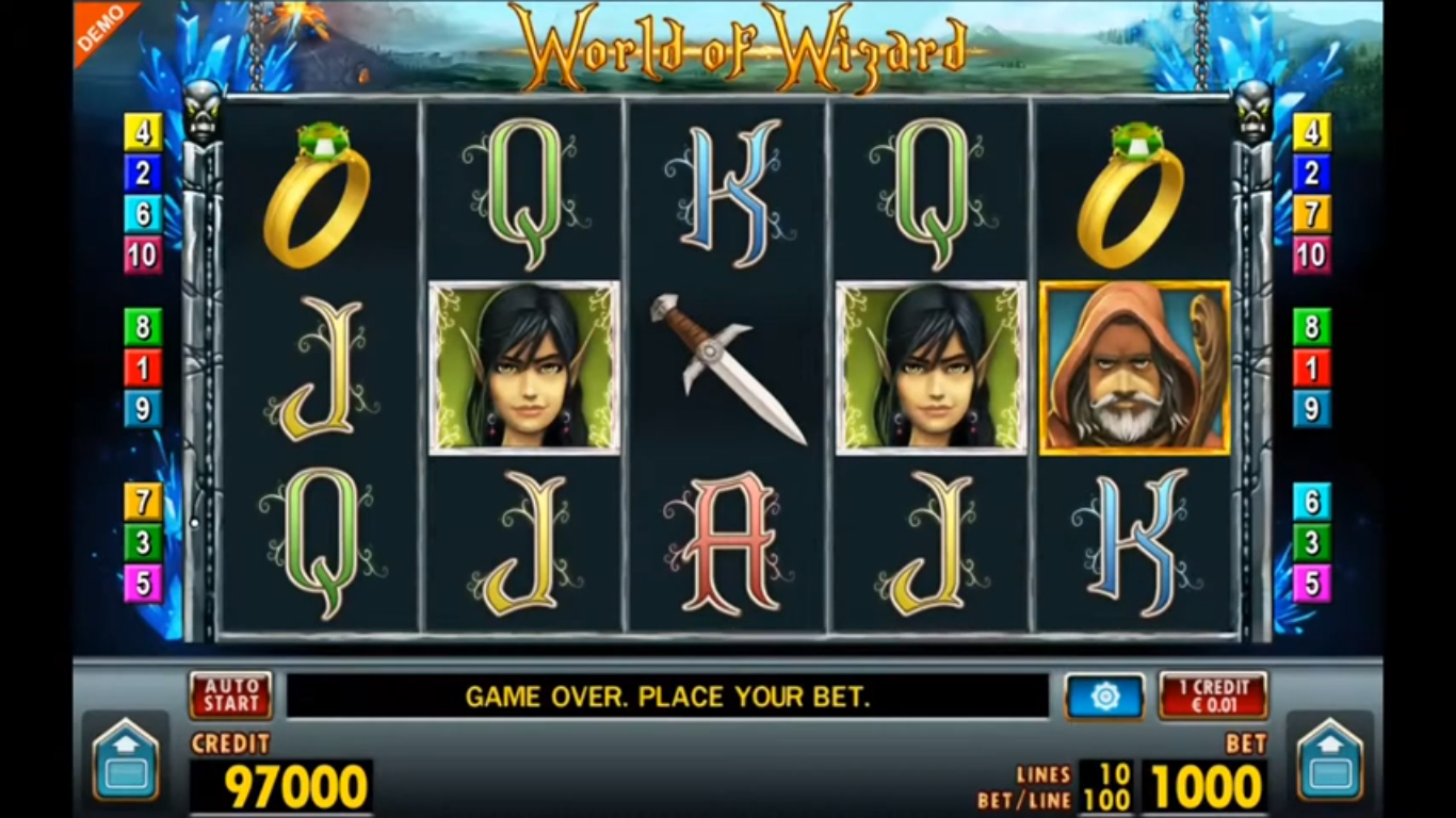 Интерфейс слота World of Wizard