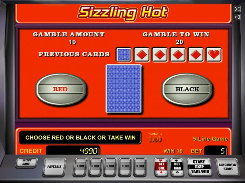 Риск-игра в слоте Sizzling Hot