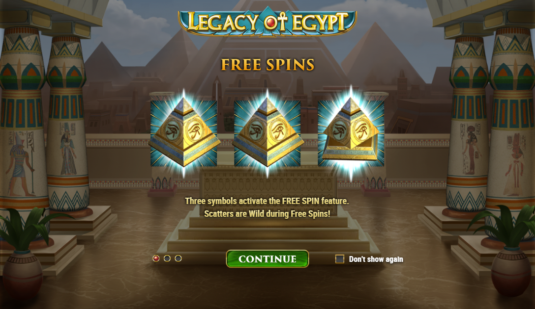 Интерфейс слота Legacy Of Egypt