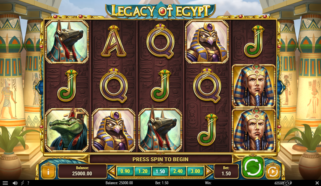 Интерфейс слота Legacy Of Egypt
