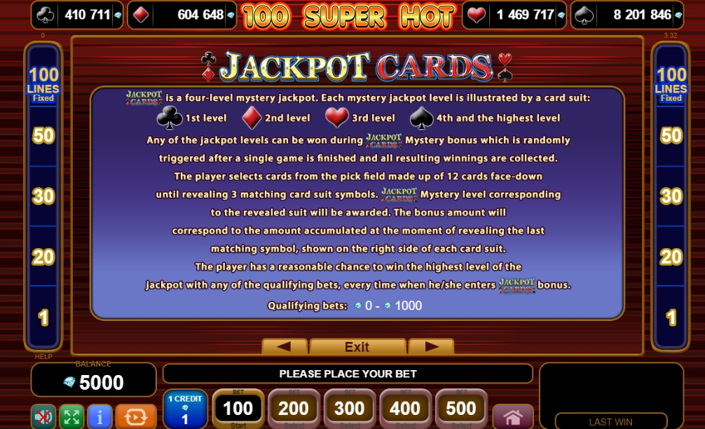Риск-игра в слоте 100 Super Hot