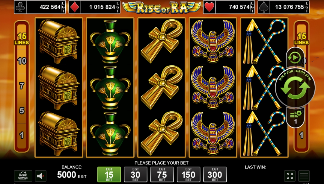 Интерфейс слота Rise of Ra