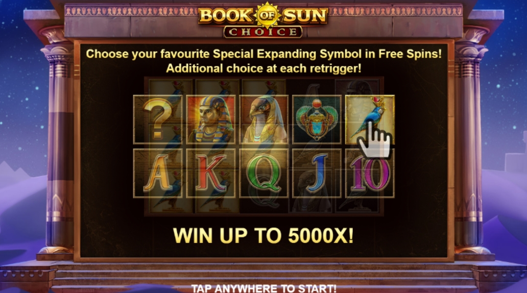 Интерфейс слота Book of Sun: Choice