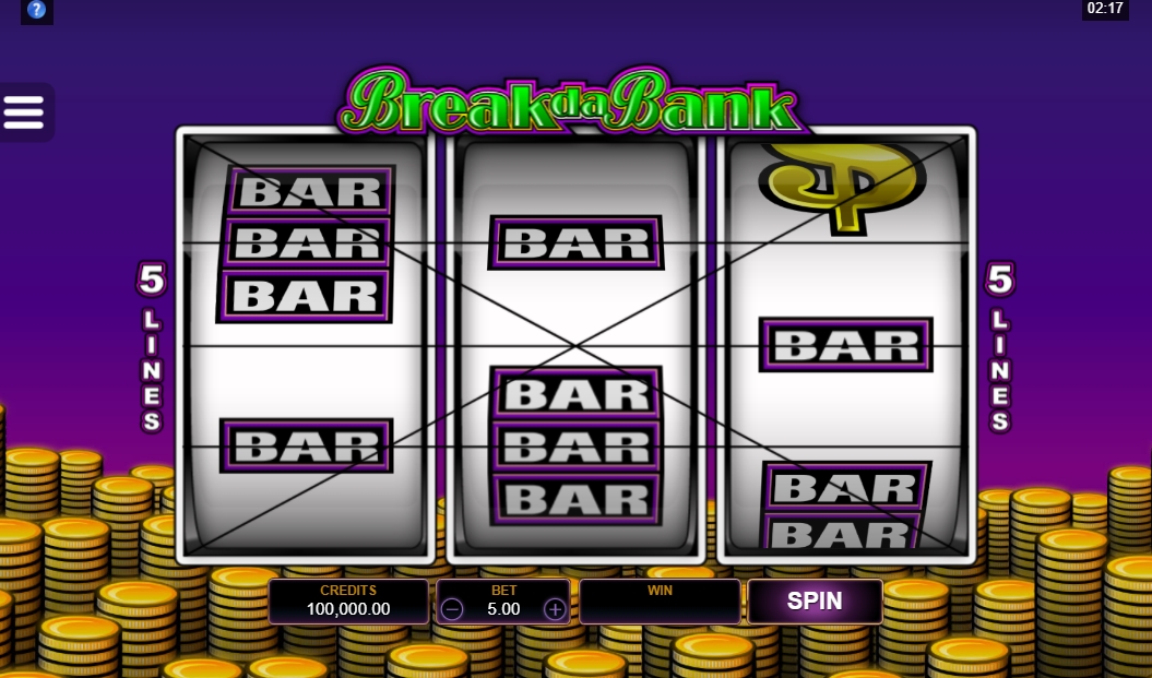 Интерфейс слота Break da Bank