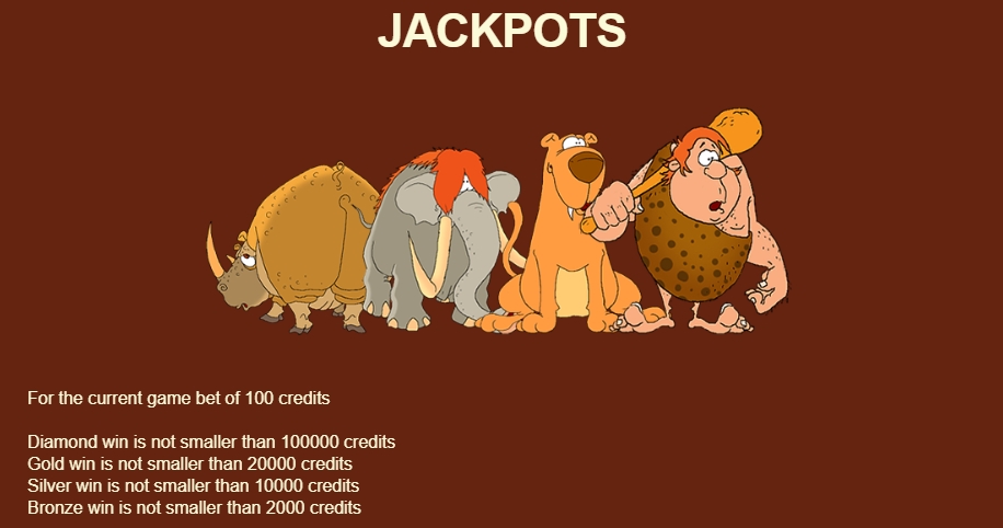 Джекпоты в слоте Prehistoric Story