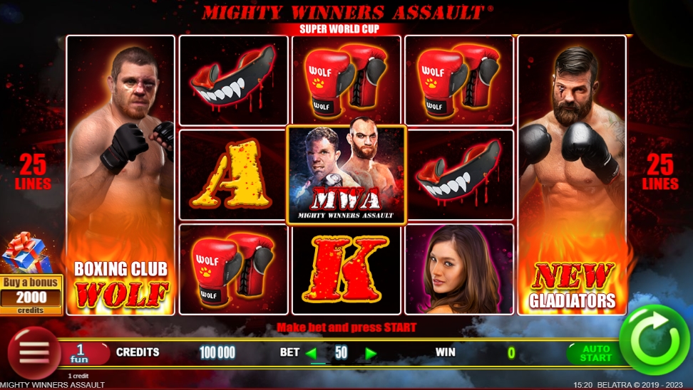 Интерфейс слота MWA Wighty Winners Assault