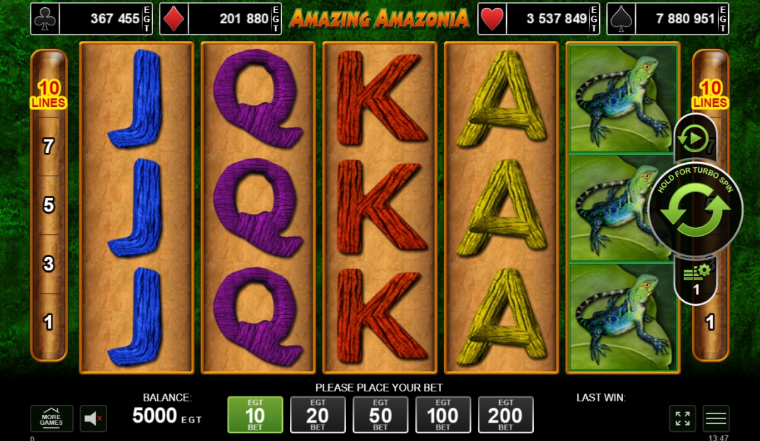 Интерфейс слота Amazing Amazonia