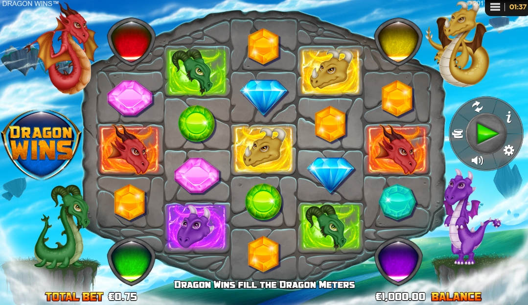 Интерфейс слота Dragon Wins
