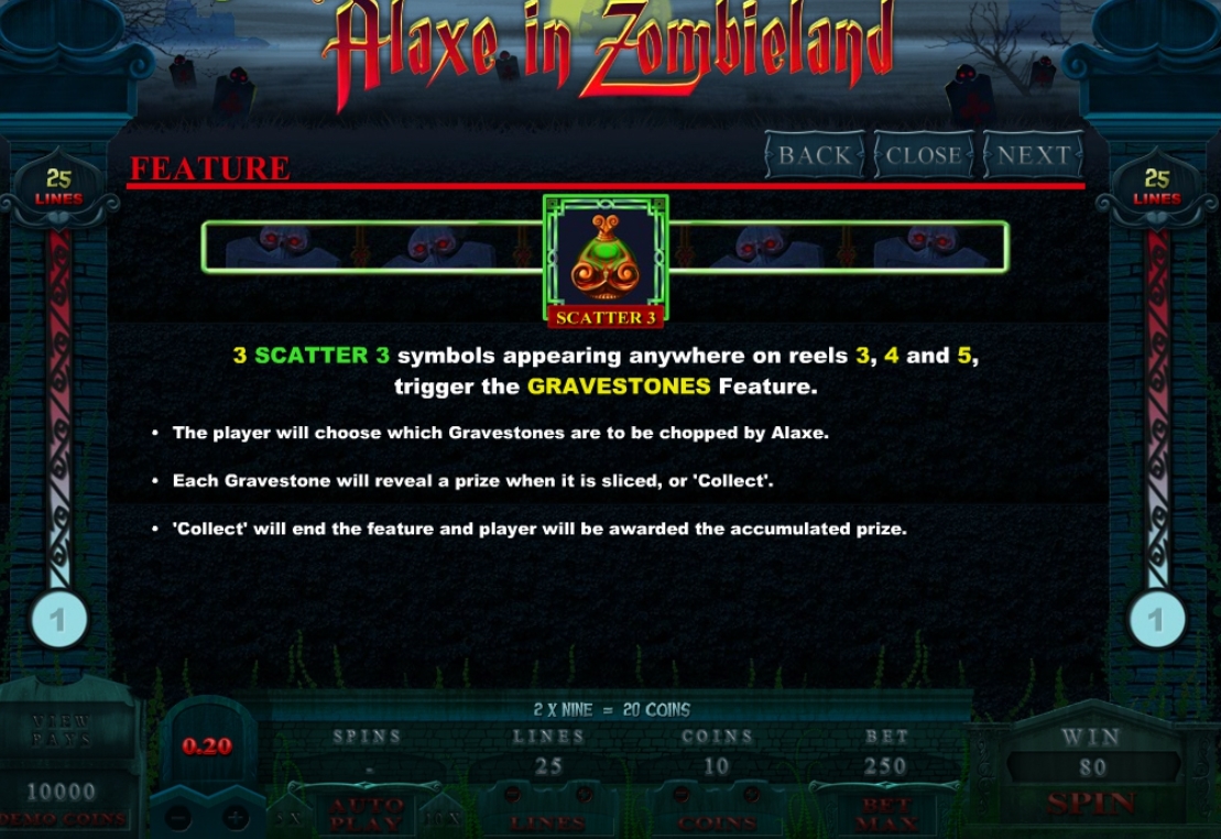 Бонусная игра в слоте Alaxe in Zombieland