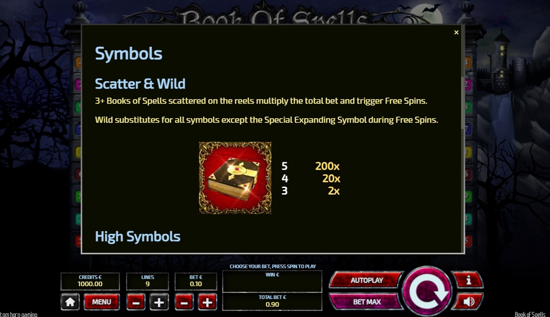 Специальный символ в слоте Book of Spells