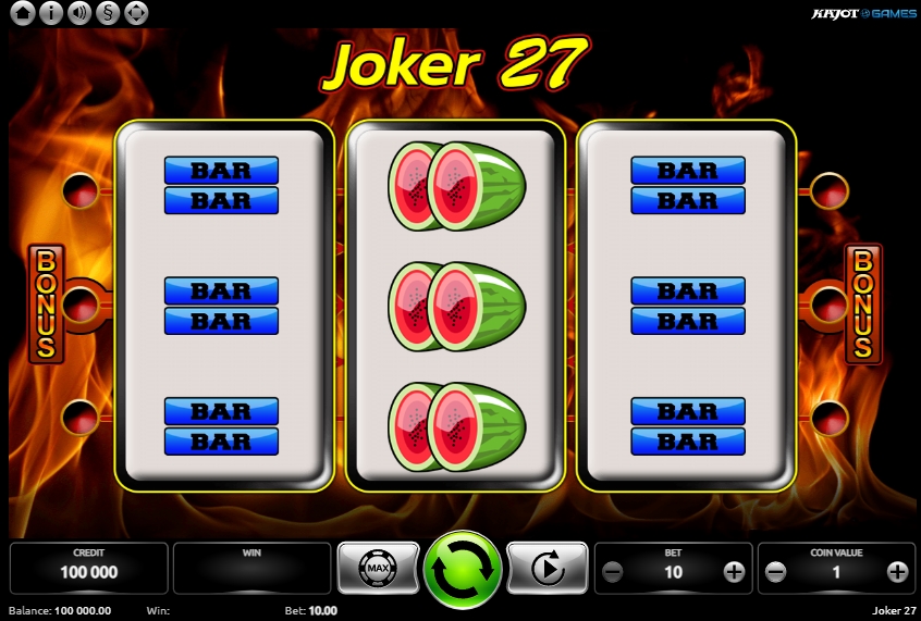 Интерфейс слота Joker 27
