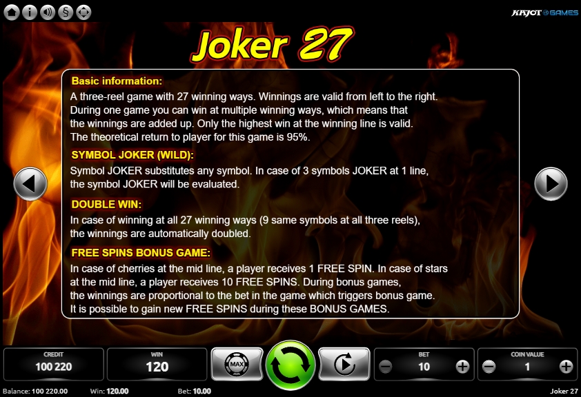 Специальные символы в слоте Joker 27
