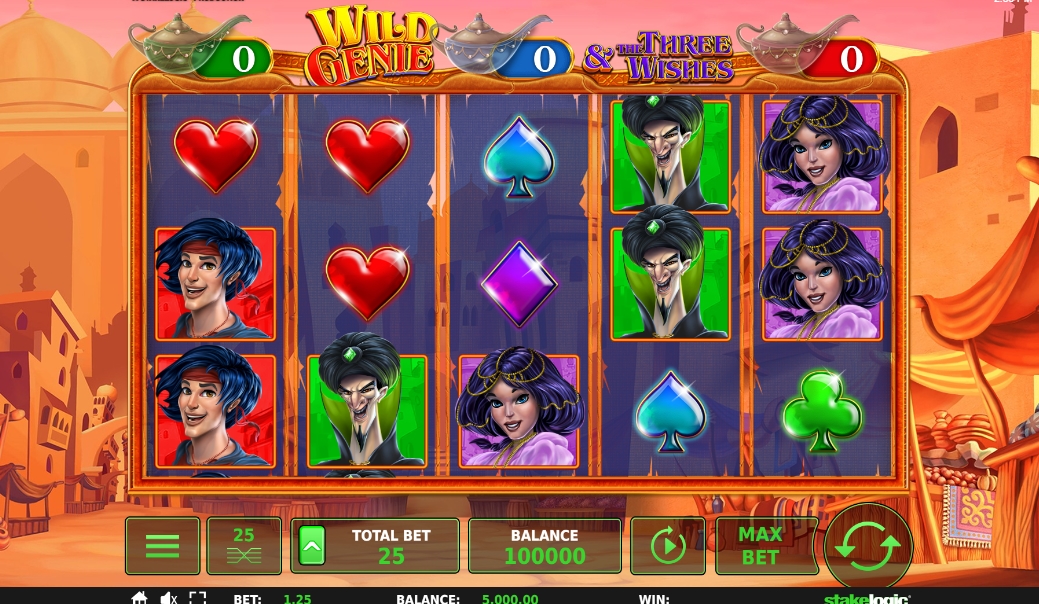 Интерфейс слота Wild Genie