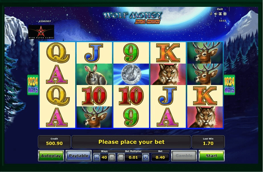 Интерфейс слота Wolf Money Xtra Choice