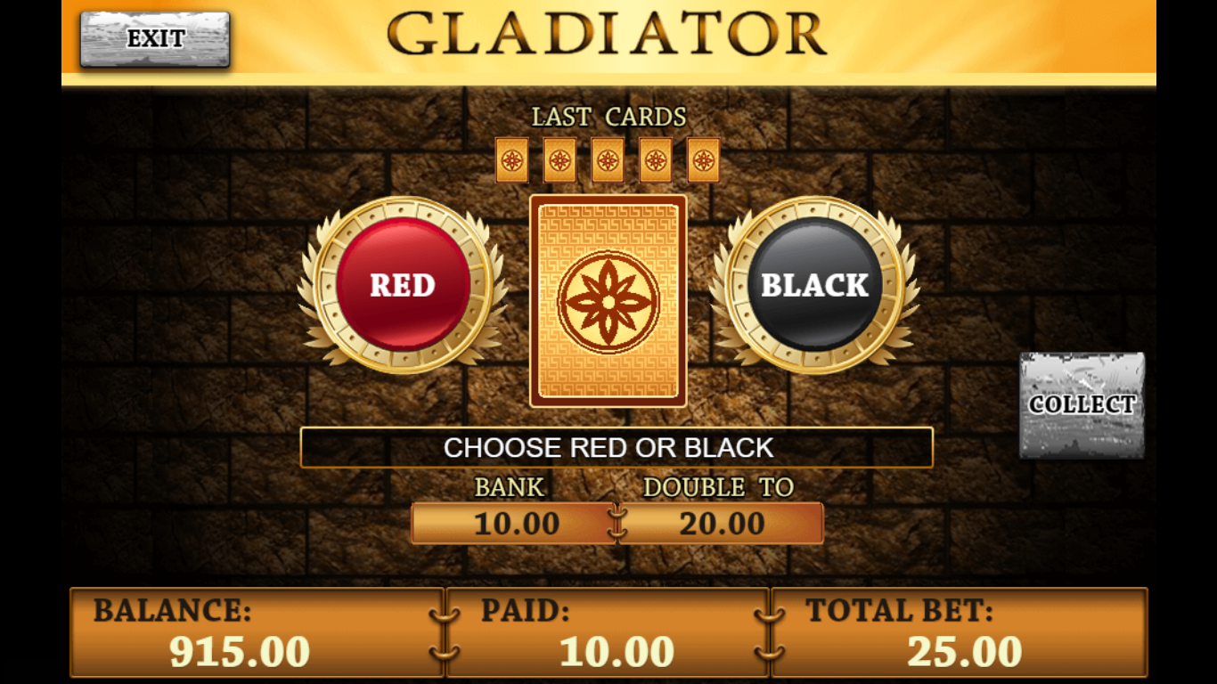 Риск игра в слоте Gladiator