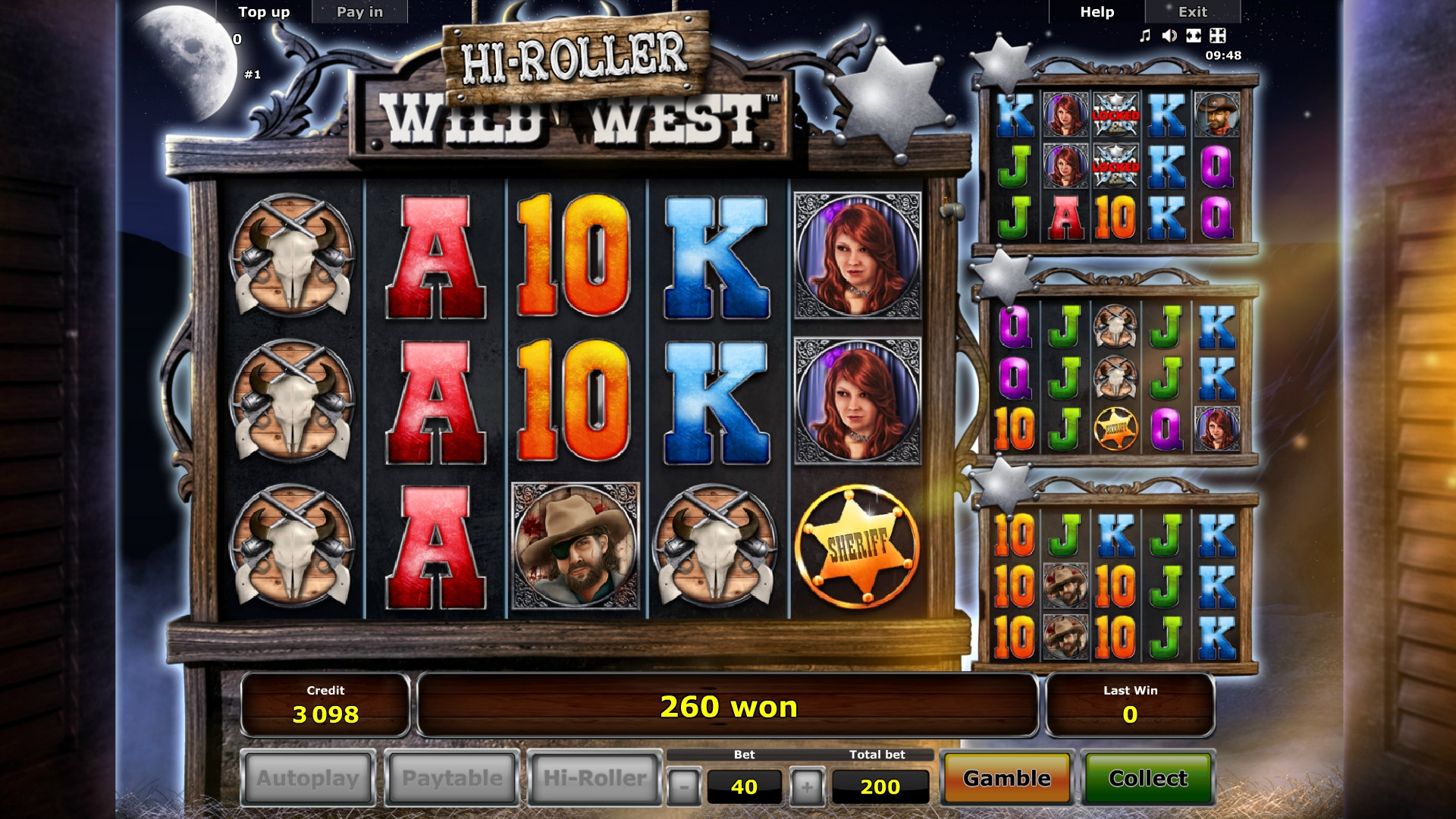 Интерфейс слота Wild West Hi-Roller