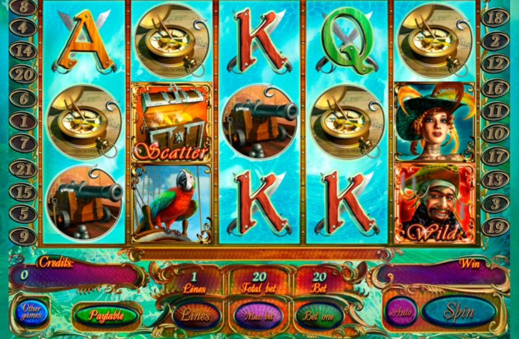 Интерфейс слота Pirates Treasures Deluxe