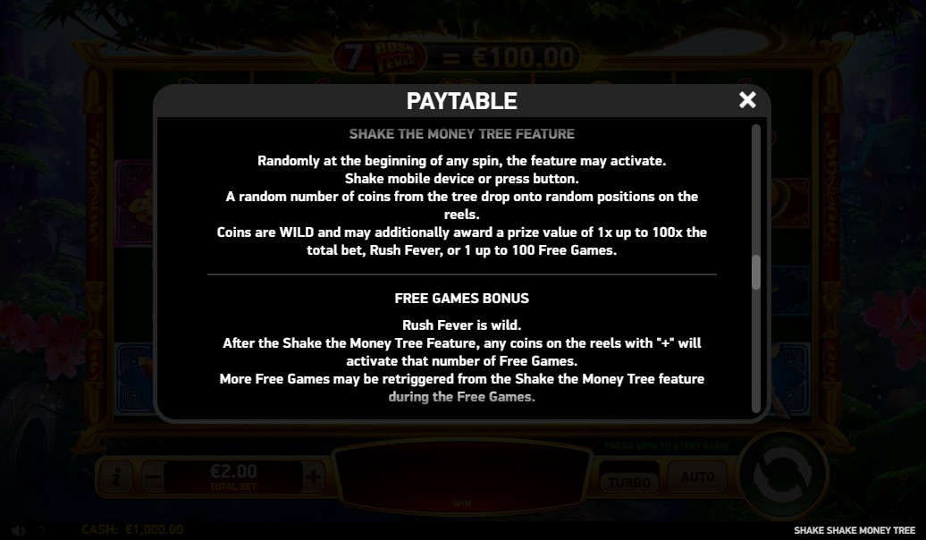 Бонусная игра в слоте Shake Shake Money Tree