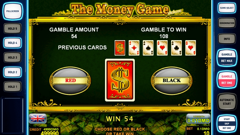 Риск-игра в слоте The Money Game Deluxe