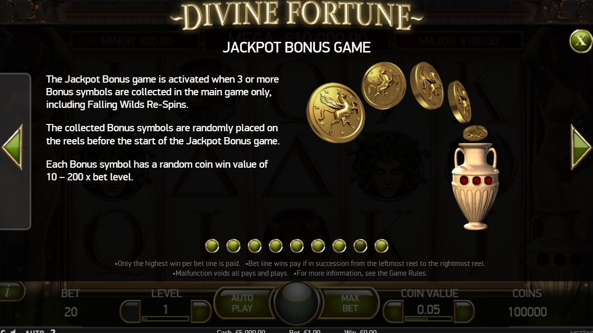 Бонусная игра в слоте Divine Fortune
