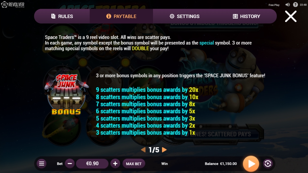 Бонусная игра в слоте Space Traders