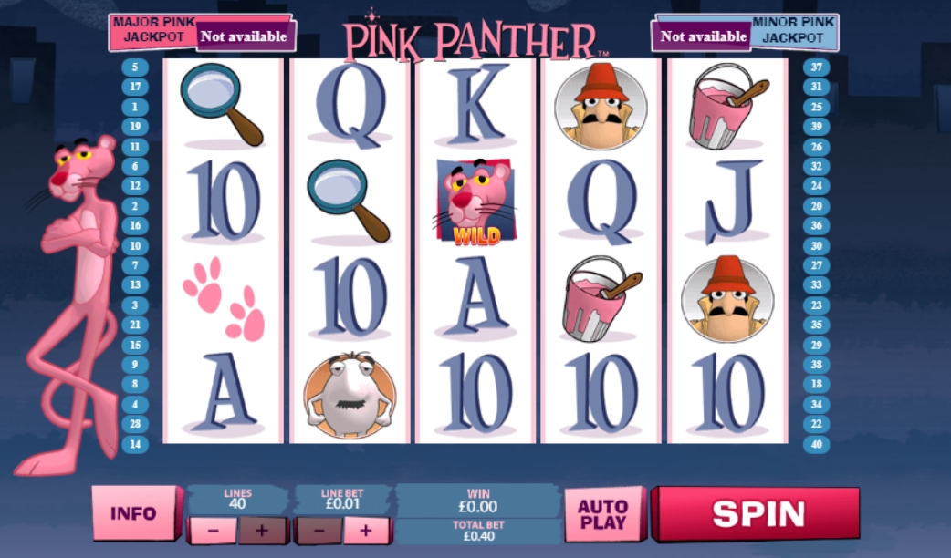 Интерфейс слота Pink Panther