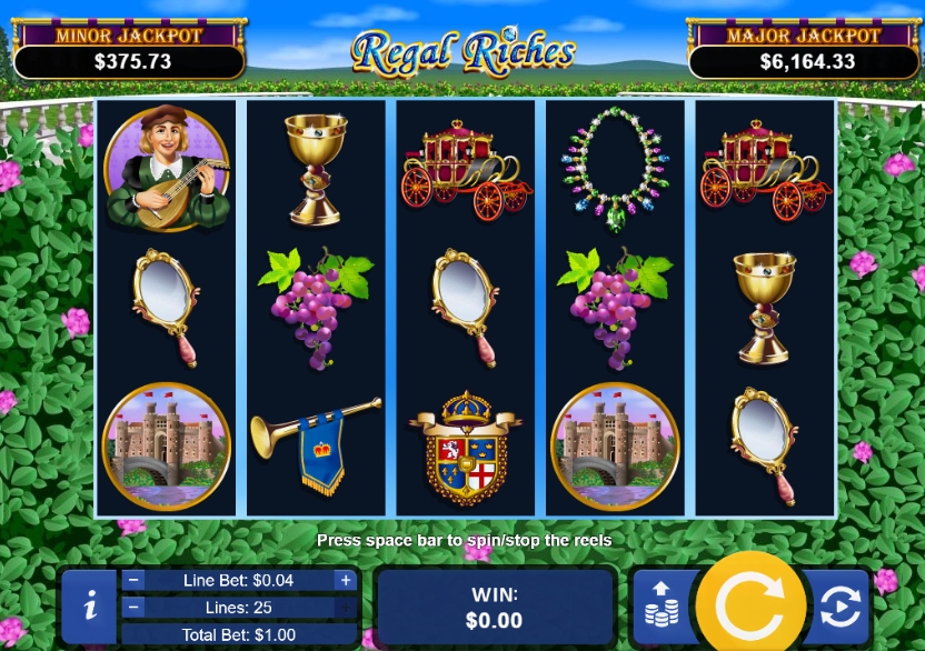 Интерфейс слота Regal Riches