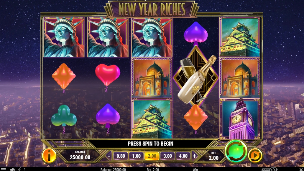 Интерфейс слота New Year Riches