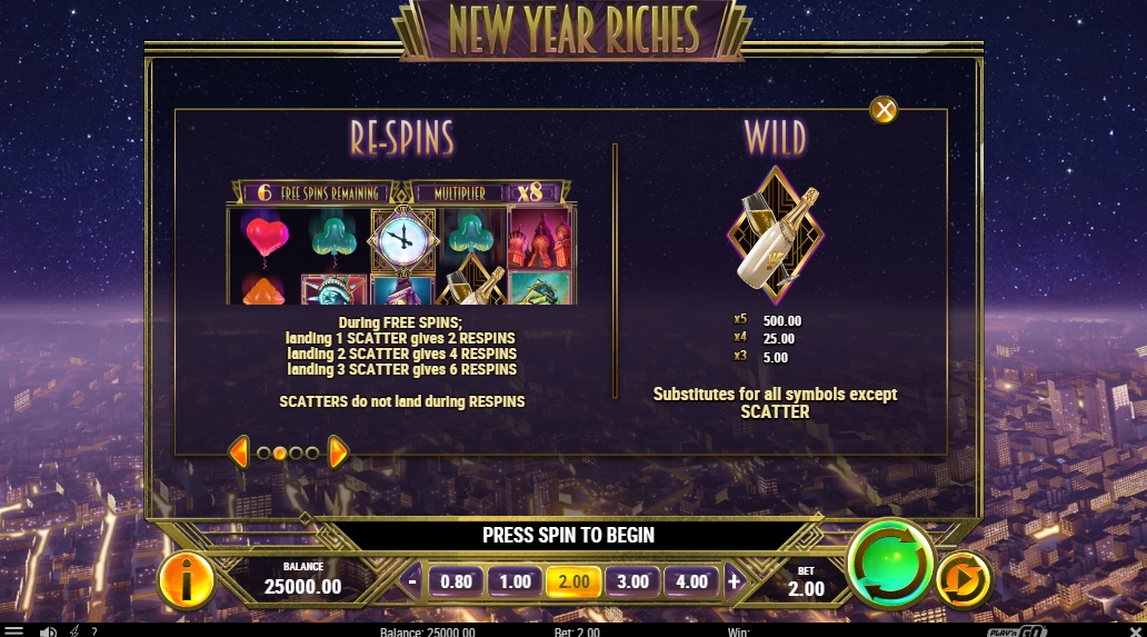 Бонусная игра в слоте New Year Riches