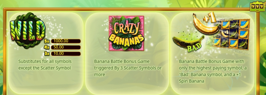 Специальные символы в слоте Crazy Bananas