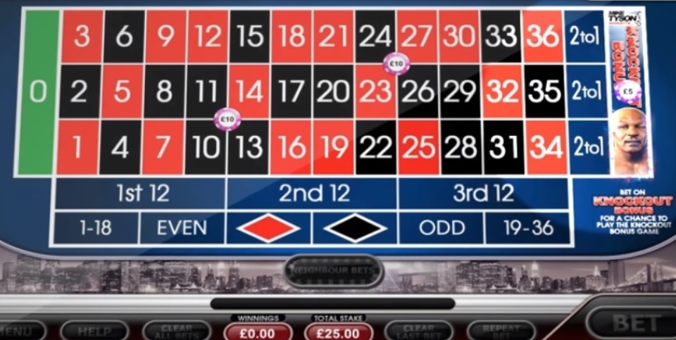 Интерфейс слота Mike Tyson Roulette