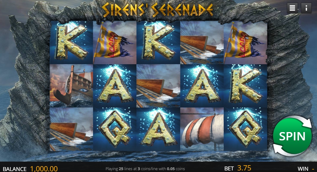 Интерфейс слота Sirens Serenade