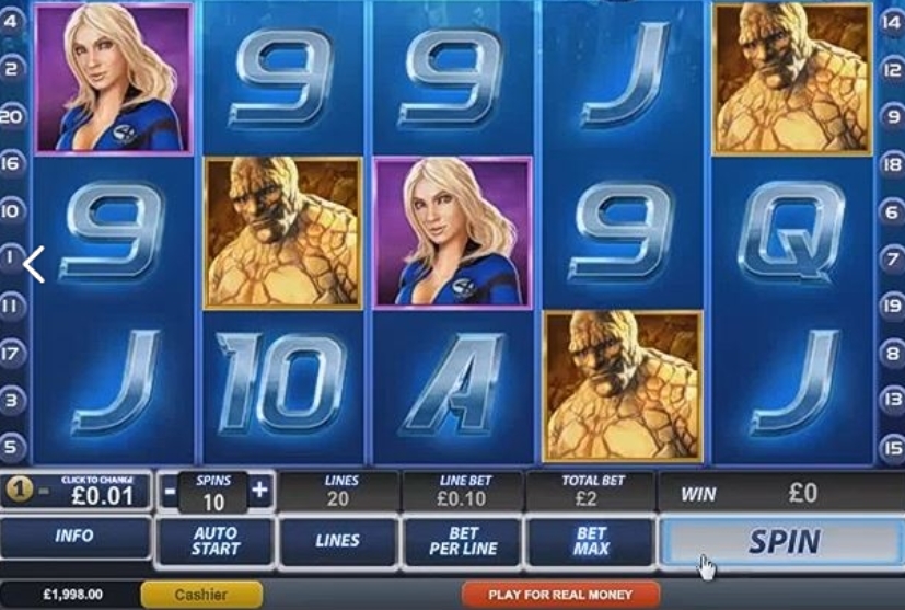 Интерфейс слота Fantastic Four