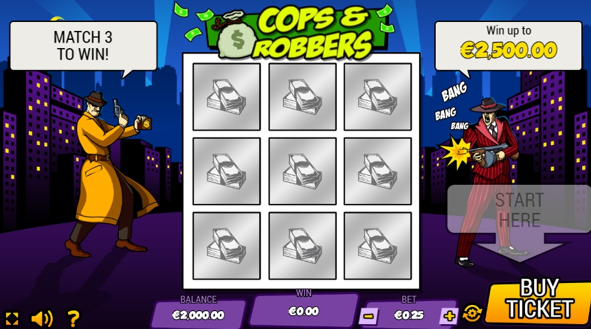 Интерфейс слота Cops and Robbers