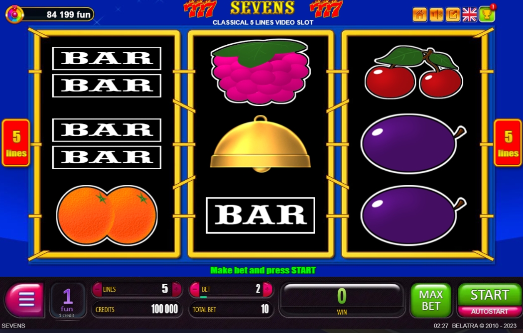 Игровой слот Sevens