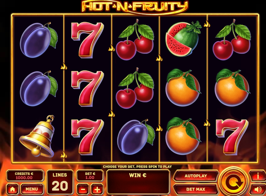 Интерфейс слота Hot'n'Fruity