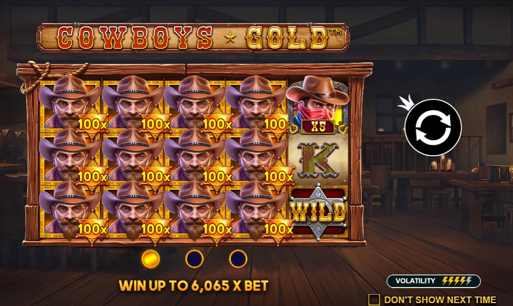 Интерфейс слота Cowboys Gold