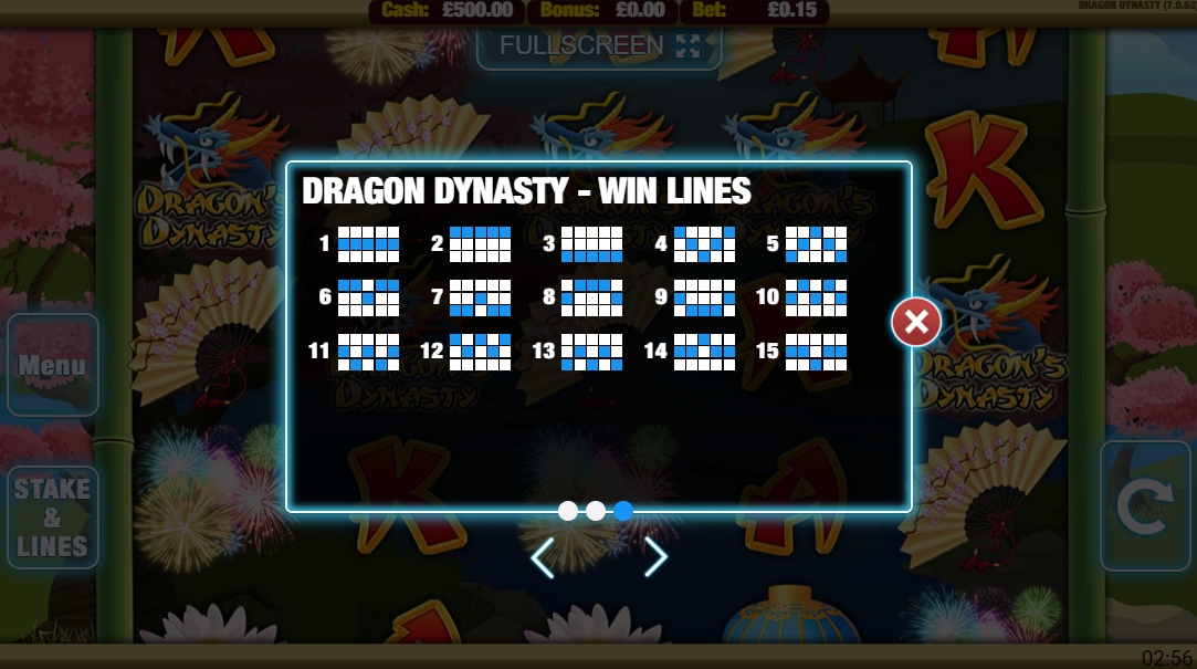Линия выплат в слоте Dragons Dynasty