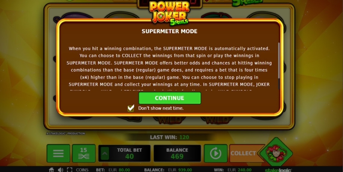 Бонусная игра в слоте Power Joker 5 Reels  