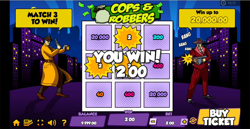 Интерфейс слота Cops and Robbers