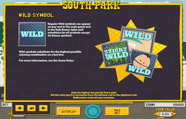 Специальные символы в слоте South Park