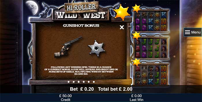 Бонусная игра в слоте Wild West Hi-Roller